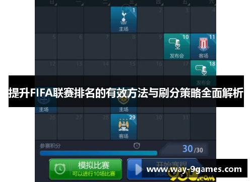 提升FIFA联赛排名的有效方法与刷分策略全面解析 提升FIFA联赛排名的有效方法与刷分策略全面解析